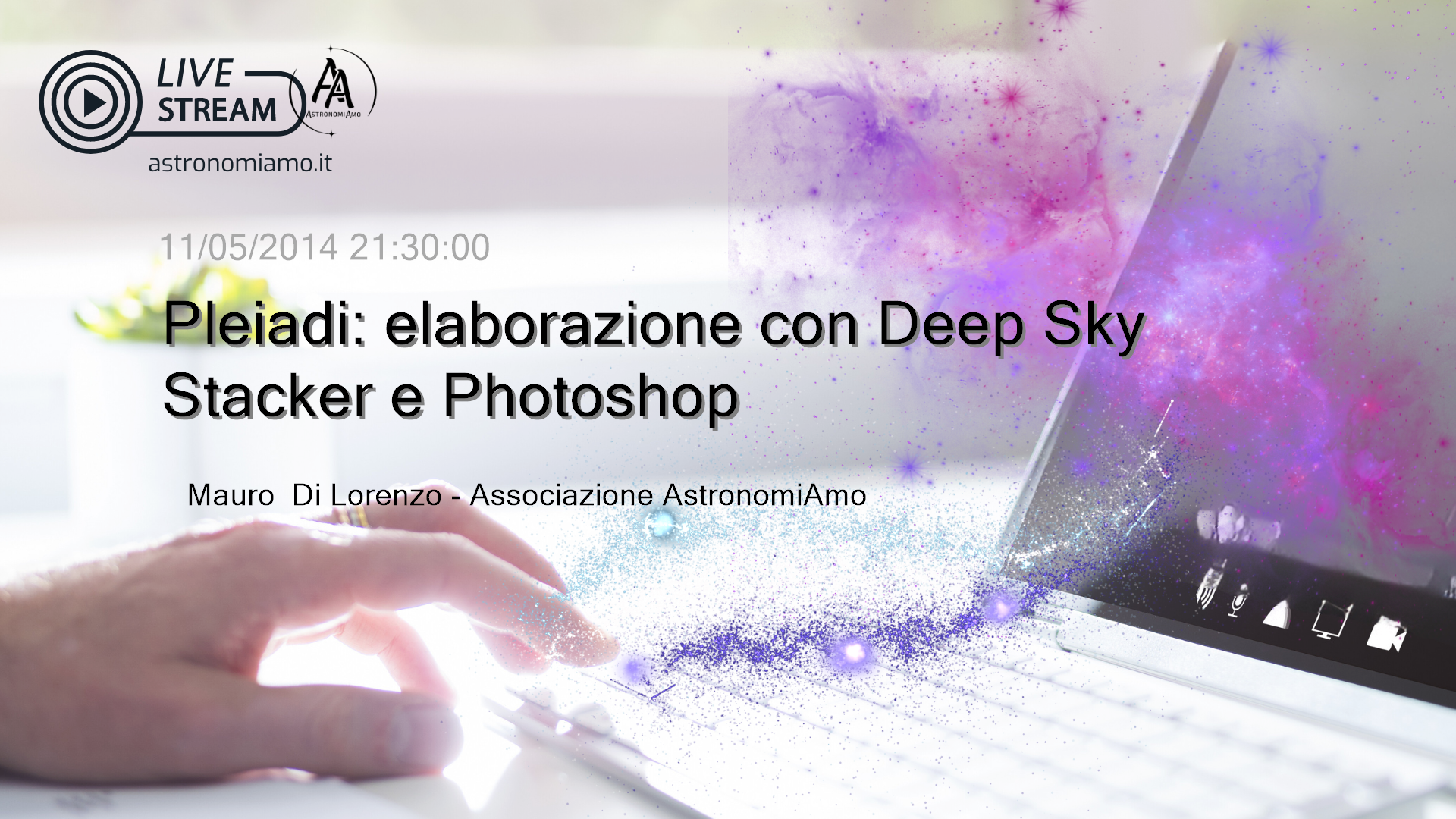 Pleiadi: elaborazione con Deep Sky Stacker e Photoshop